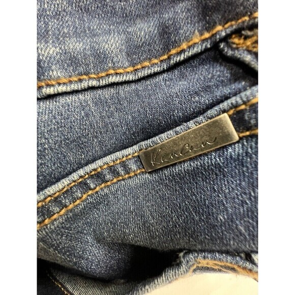 KanCan Jeans Womens Size 7/27 Blue Denim Mason Leopard Patch Cuff Skinny - Picture 9 of 11